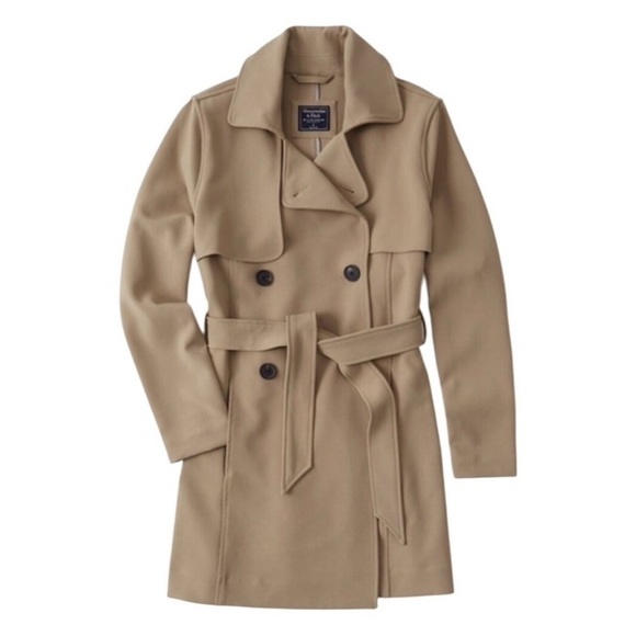 Abercrombie & Fitch Jackets & Blazers - Abercrombie & Fitch Drapey Trench Coat in Khaki